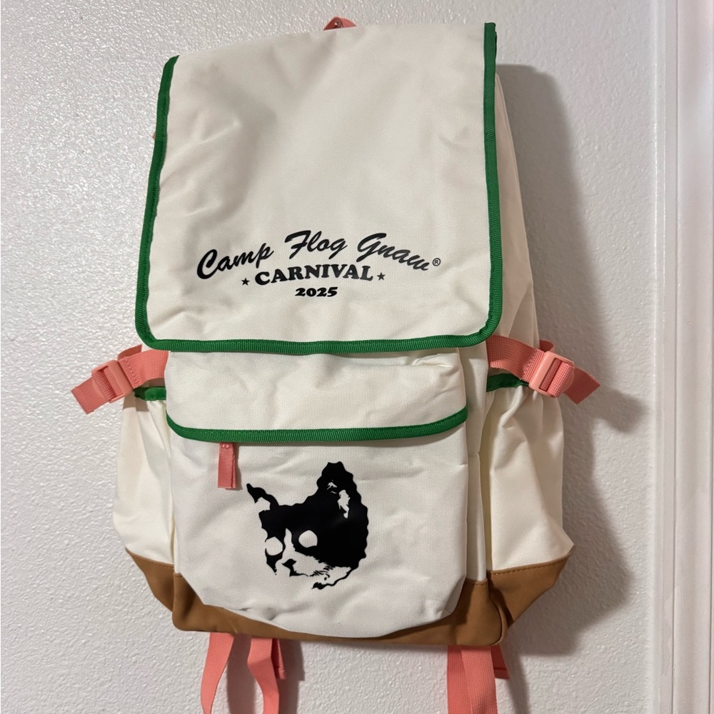 Golf Wang Cream, Green & Pink Canvas Backpack